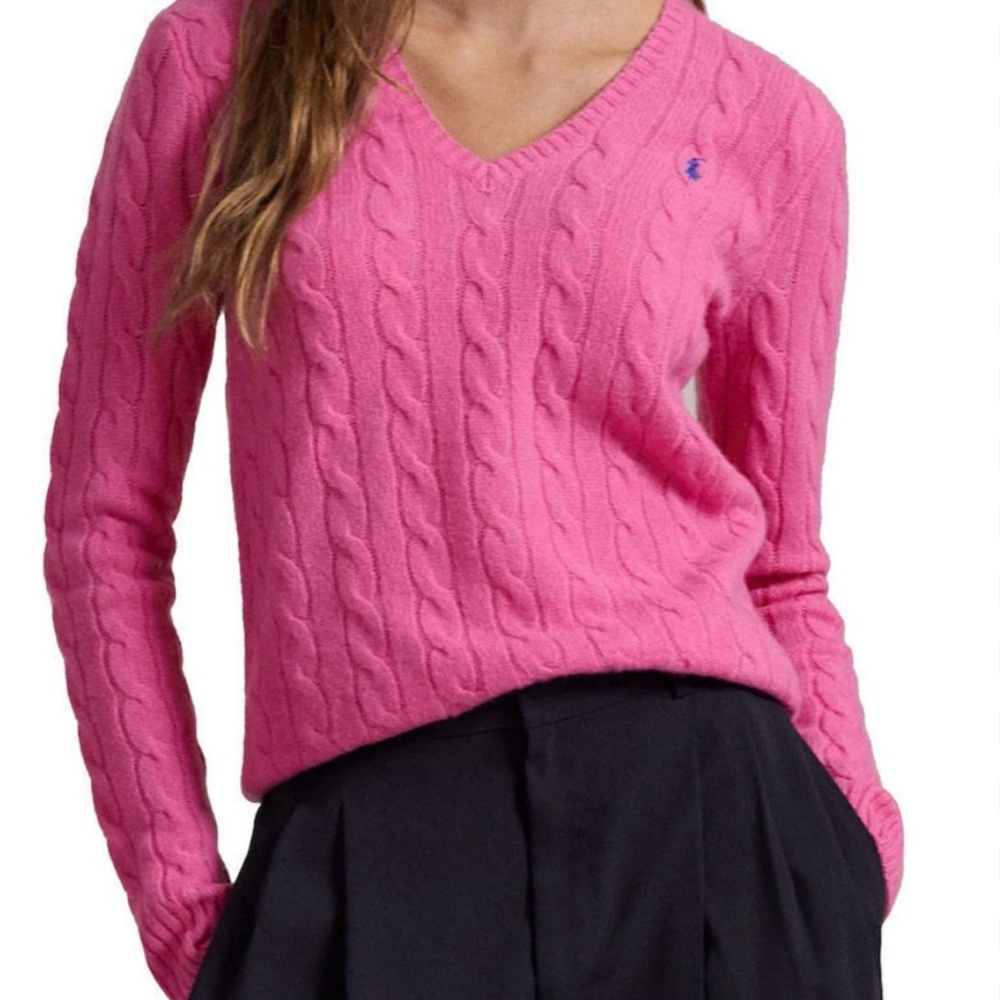 Polo by Ralph Lauren Pink V-Neck Sweater